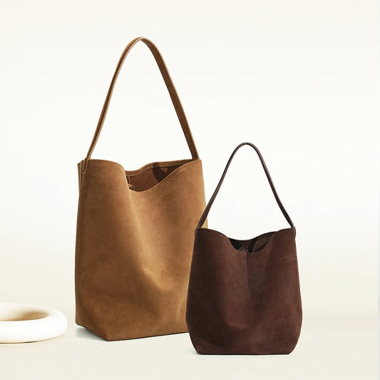 Frosted Suede Bucket Handbag